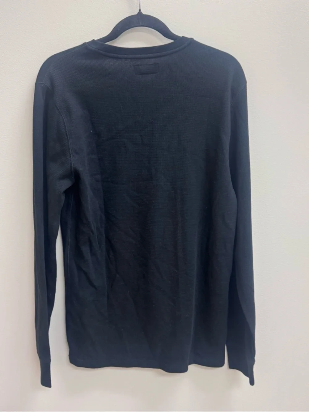 Polo Ralph Lauren Shirt Black Red Pony Long-Sleeve Thermal Sleepwear Medium